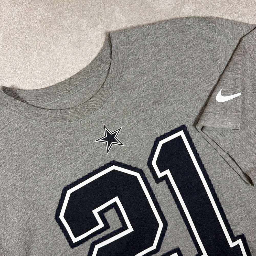 Nike Dallas Cowboys Ezekiel Elliott #21 T Shirt Men's XL Gray NFL Football